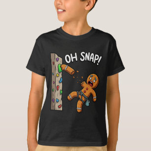 Camiseta Homem de Biscoito Engraçado Oh Snap Subindo Meme N