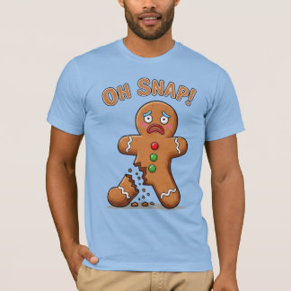Camiseta Homem de Biscoito Finalmente Quebrou Natal Engraça