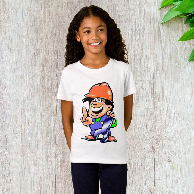 Camiseta Homem De Cartoon Em Um Duro Que Garotas Camiseiros (Criador carregado)