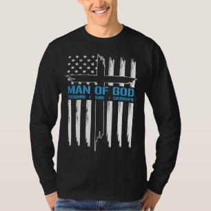 Camiseta Homem de Deus Bandeira Americana Jesus Cristão