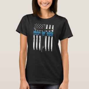 Camiseta Homem de Deus Bandeira Americana Jesus Cristão