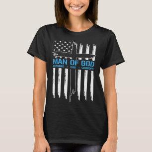 Camiseta Homem de Deus Bandeira Americana Jesus Cristão