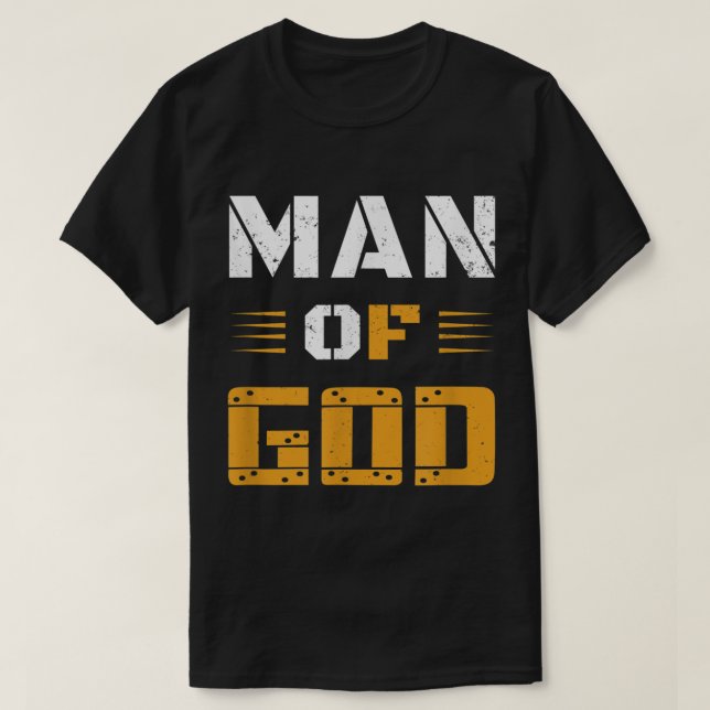 Camiseta Homem de Deus Cristão Dia de os pais (Frente do Design)