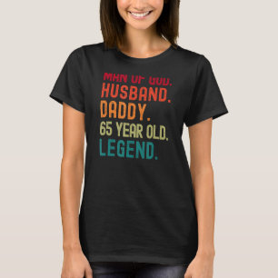 Camiseta Homem de Deus Marido Pai Engraçado 65º Aniversário