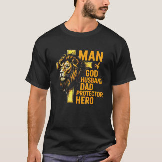 Camiseta homem de deus marido pai protetor herói cristão
