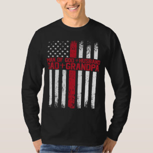 Camiseta Homem de Deus Marido Pai Vovô Jesus Deus Religião