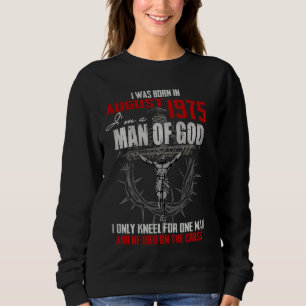 Camiseta Homem De Deus Nascer Em Agosto De 1975 Só Se Ajoel