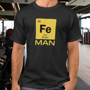 Camiseta Homem de Ferro   Símbolo Fe da Tabela Periódica de