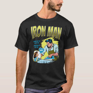 Camiseta Homem de Ferro: Tee Retro Engraçado Masculino