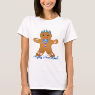 Camiseta Homem de gengibre da Hanukkah Judaica Menorá