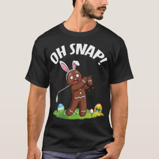 Camiseta Homem de Gengibre de Golfe de Páscoa Oh Não Braço 