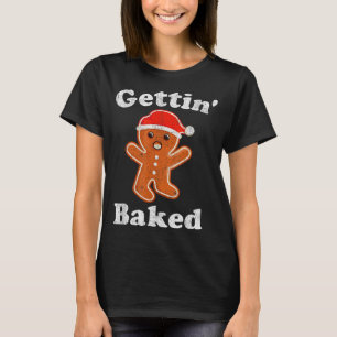 Camiseta Homem de gengibre engraçado sendo assado Cozimento