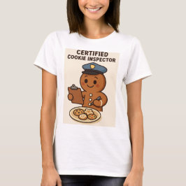 Camiseta Homem de Gengibre Inspetor de Biscoitos Certificad