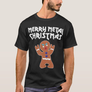 Camiseta Homem de Gingerpão de metal engraçado no Natal