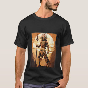 Camiseta Homem de Mitologia Mexicana Nativa ao Guerreiro Az