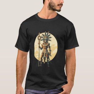 Camiseta Homem de Mitologia Mexicana Nativa ao Guerreiro Az