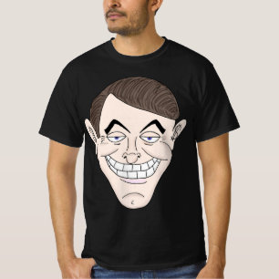 Camiseta homem de negócios sinistro com ouvidos de dinheiro