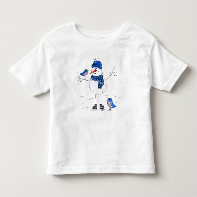 Camiseta Homem de neve de pernas longas (Frente)
