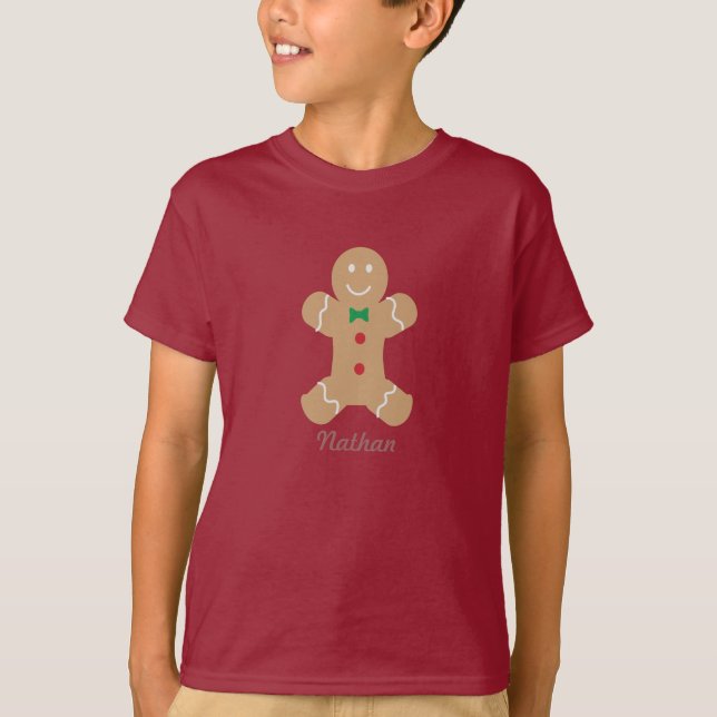 Camiseta Homem de pão-de-espécie com nome (Frente)
