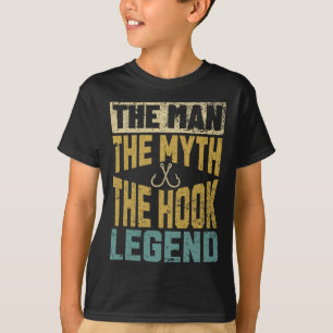 Camiseta Homem de Pesca Engraçado Mito Lenda do Gancho Pesc