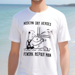Camiseta Homem de Reparação de Tubulações