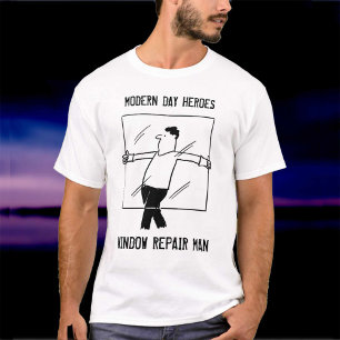 Camiseta Homem de Reparo de Janelas