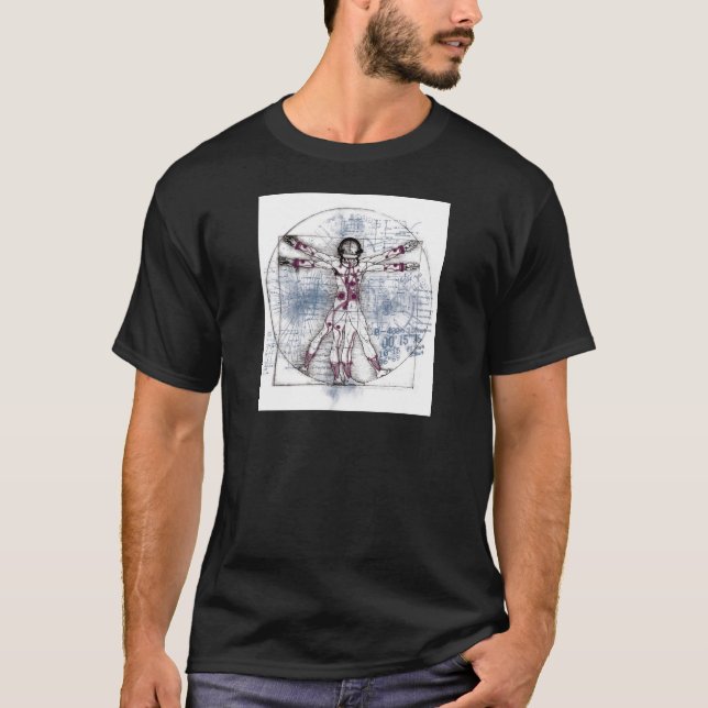 Camiseta HOMEM de U.V (homem universal de Vitruvian) (Frente)