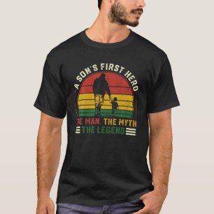 Camiseta Homem Dia de os pais Negro, O Mito, A Lenda Junent