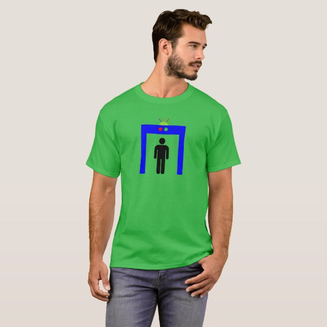 Camiseta homem do alarme de segurança do detector de metais (Frente Completa)