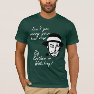 Camiseta Homem do anos 50: O big brother está olhando o