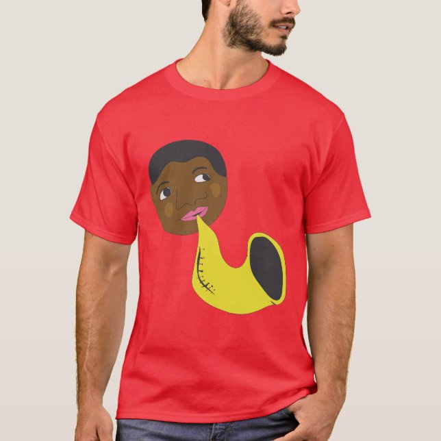 Camiseta Homem do jazz com saxofone (Frente)