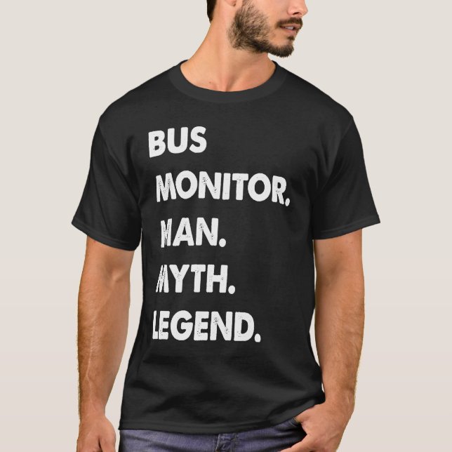 Camiseta Homem do Monitor de Ônibus Mito Lenda (Frente)