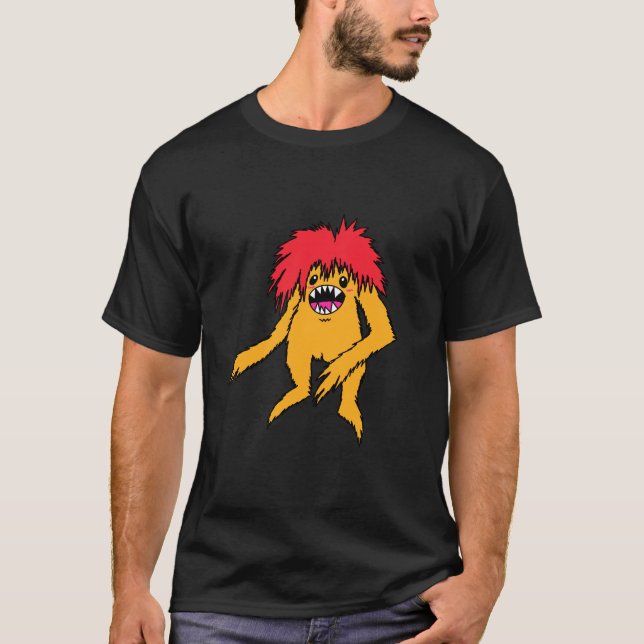 Camiseta Homem do Monstro Laranja Peludo (Frente)