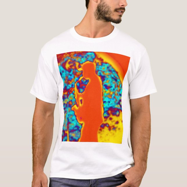 Camiseta Homem do saxofone (Frente)
