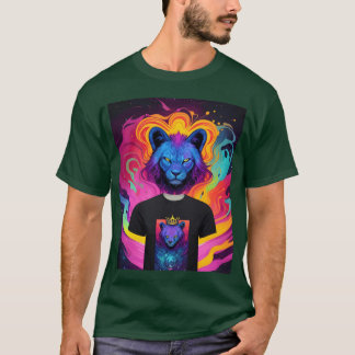 Camiseta homem e menina leão