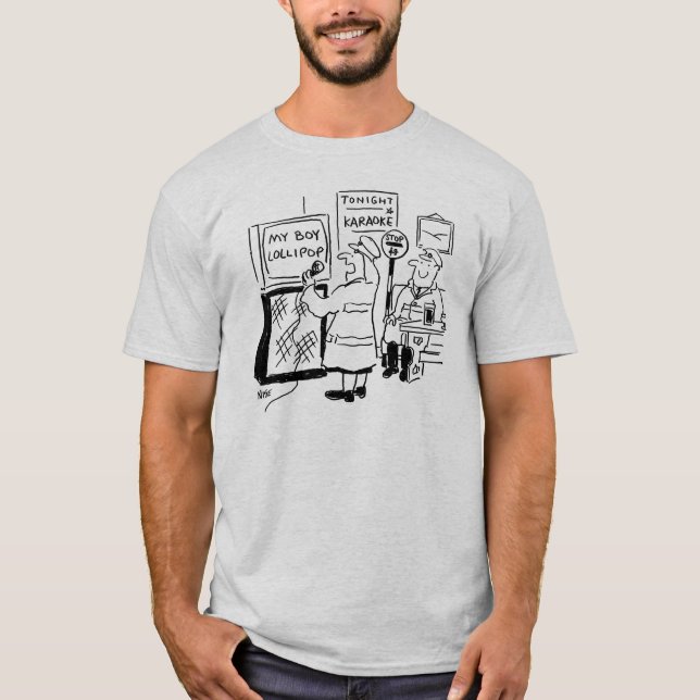 Camiseta Homem e Mulher Chupeta Cantam Karaokê (Frente)