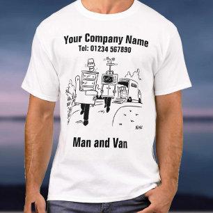 Camiseta Homem e Van Cartoon para Personalizar