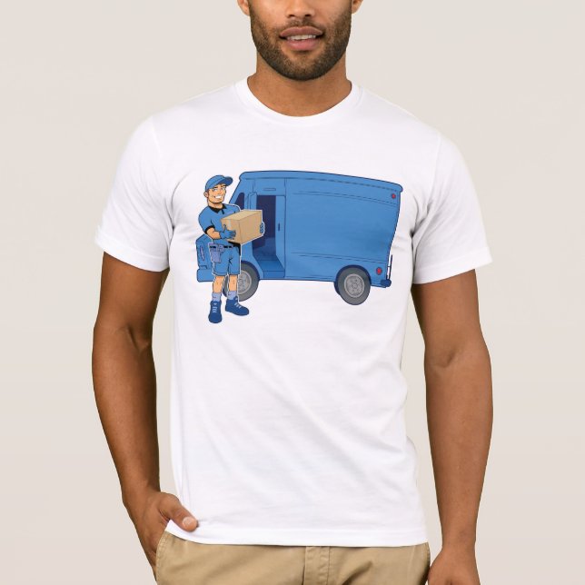 Camiseta Homem e Van de entrega (Frente)