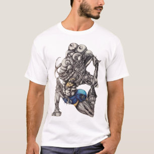 Camiseta Homem elefante, arte animal, desenho de canetas, a