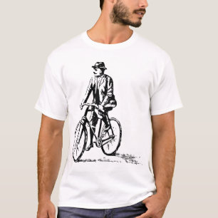 Camiseta Homem em uma bicicleta - Preto