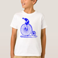 Homem em uma penny Farthing - Azul