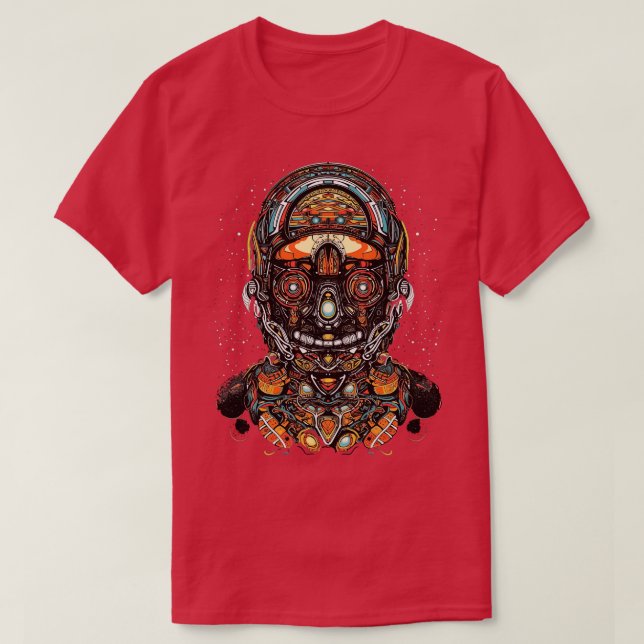 Camiseta Homem Espacial Psicodélico de Arte DMT 1 (Frente do Design)