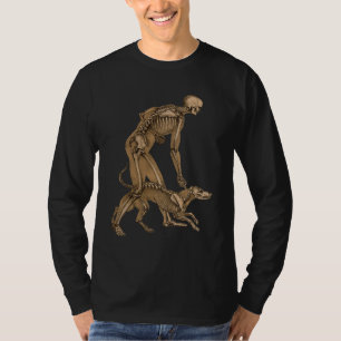 Camiseta homem esqueleto com anatomia humana de cão