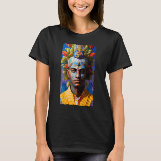 Camiseta Homem étnico místico de fantasia com rosto pintado