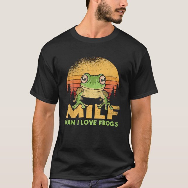 Camiseta Homem Eu Adoro Sapos Engraçados Sapos Citação Aman (Frente)
