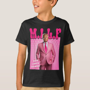 Camiseta Homem Eu Amo Criminosos Engraçado Rosa Trump 2024