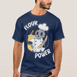 Camiseta Homem-farinha no trabalho, padaria