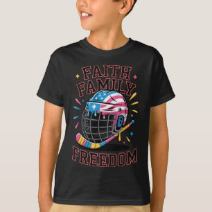 Camiseta Homem Fé Família Liberdade Sorvete Gotejamento Hóq