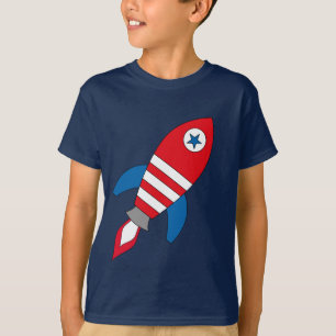 Camiseta homem-foguete paixão pela ciência design rapazes