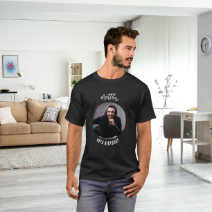 Camiseta Homem-foto preto de aniversário